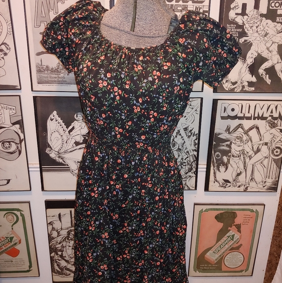 💖SALE! Vintage 50s Beautiful Floral Prairie Dress - Picture 5 of 8